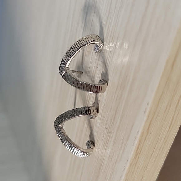 Textured Huggie Stud Earrings, Choice of Color - Picture 3 of 5